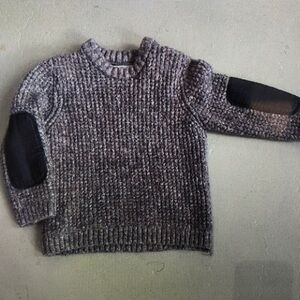 Cozy Gray Kids Sweater with Black Patches
